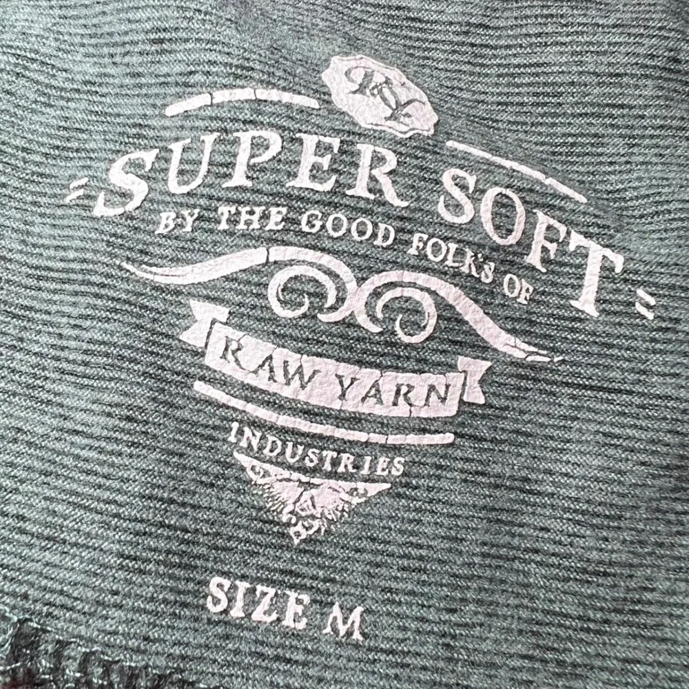 Raw Yarn Industries Mens Size Medium‎ Red Henley Shirt Super Soft Long Sleeve